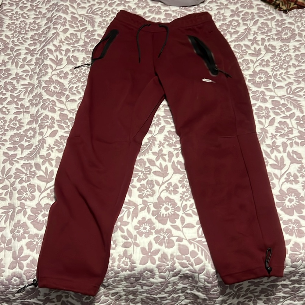 Nike sportswear tech fleece men pant's burgundy